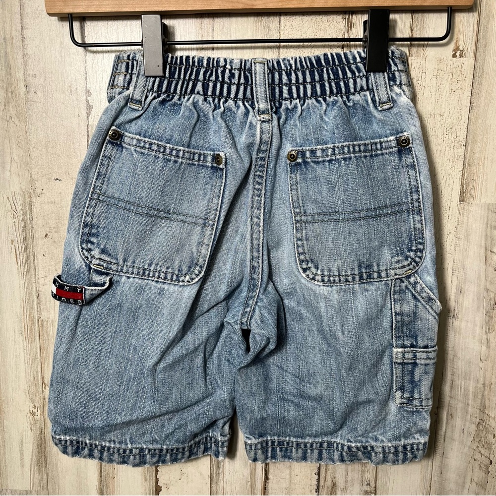 Tommy Hilfiger Vintage Y2K Carpenter Blue Jorts‎ Flag Logo Kids Unisex Size 5